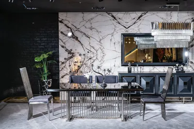 Produktbild von Anrichte Spiegel Wohnzimmer grau Kommode Holz Metall Stil Modern Schrank