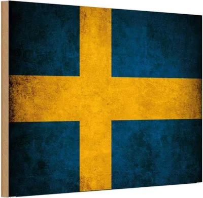 Produktbild von vianmo Holzschild 12x18 cm Schweden Fahne Flagge Wappen