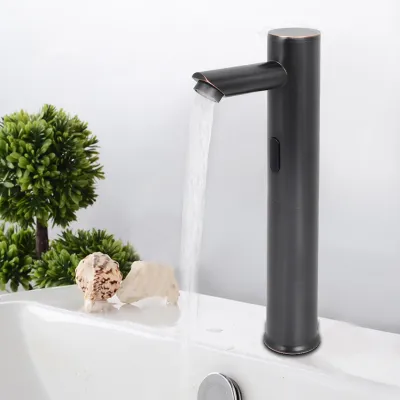 Produktbild von Automatischer Sensor Bad Waschbecken Hände frei Wasserhahn Mischer Waschbecken Wasserhähne Schwarz Beschichtung