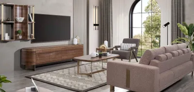Image de Designer Moderne Meuble Mural Étagères Support TV Meuble mural Suspendu Meuble en bois