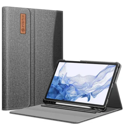 Produktbild von Fintie Hülle für Samsung Galaxy Tab S8 11 Zoll 2022 /S7 11 Zoll 2020, Multi-Winkel Betrachtung Folio Schutzhülle mit S Pen Halter Dokumentschlitze Auto Schlaf/Wach, Dunkelgrau
