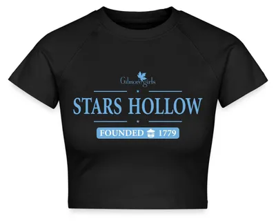 Produktbild von Spreadshirt Gilmore Girls Motiv Stars Hollow Founded 1779 Crop Top, XXL, Schwarz