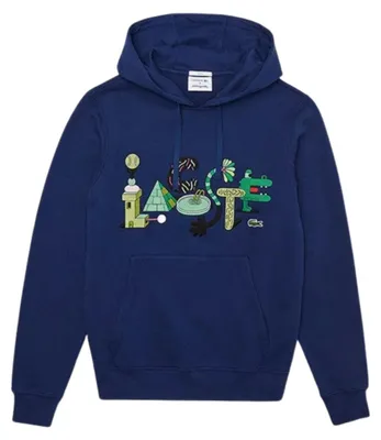 Produktbild von Uni-Kapuzenpullover Lacoste x Jeremyville SH0412 Känguru marineblau XXS