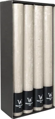 Produktbild von Stabkerzen aus Paraffin, Elfenbein, Marble Rustik, Wiedemann, 280/35 mm, Brenndauer ca. 30h, 8 Stück