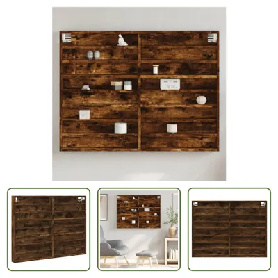 Obrázek produktu pro Vitrína The Living Store kouřový dub 100x8,5x75 cm materiál na bázi dřeva