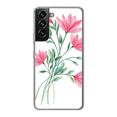 Produktbild von MuchoWow® Handyhülle Schutzhülle Hülle für Samsung Galaxy S22 Blumen - Aquarell - Rosa Silikon Softcase Handy Hülle - Mobiltelefonhülle