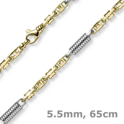 Produktbild von 5,5mm Monte Carlo Kette Halskette 585 Gold Gelbgold Weißgold massiv 65cm Herren