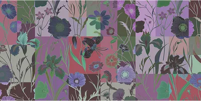 Produktbild von Tadessi Fototapete | Blumen | 5.00 m x 2.50 m | Lila | Grün | Wandbild | Digitaldruck