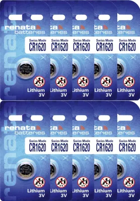 Produktbild von 10 x Einzelblister CR1620 RENATA 1620 Lithium 3 Volt Knopfzelle Batterie 3v