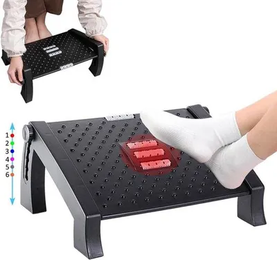 Produktbild von Famanu Fußstütze für Schreibtisch - Verstellbare Fußbank mit Massageoberfläche - 1 Stück