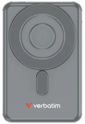 Produktbild von Verbatim 32251, 5000 mAh, Adaptive Fast Charging, Power Delivery 3.0, Quick Charge 3.0, Kabelloses Aufladen, 3,85 V, 20 W, Grau