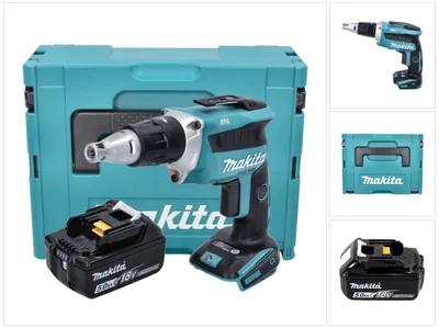 Immagine prodotto di Makita DFS 452 T1J 18 V Brushless Cordless Drywall Screwdriver + 1x 5.0 Ah Battery + Makpac - senza caricabatterie