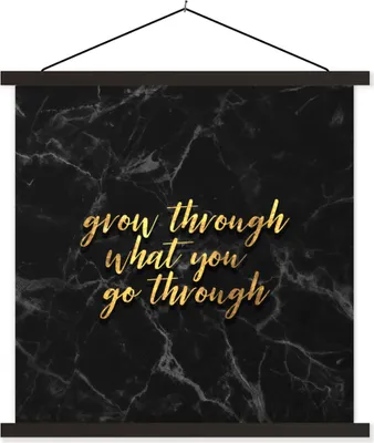 Produktbild von MuchoWow® Textilposter Zitate - Motivation - Gold - Marmor 90x90 cm mit schwarzem Rahmen - Magnetisches