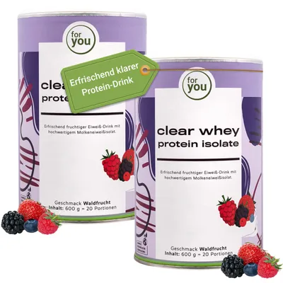 Produktbild von for you clear whey protein isolate - Waldfrucht Doppelpack