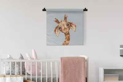 Produktbild von MuchoWow® Wandteppich Wandbehang Giraffe - Dschungel - Tier 60x60 cm Tapisserie Dekoration Wandtuch - Dekorationen - Wand Decke