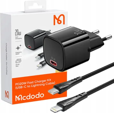 Obrázek produktu pro Mcdodo Rychlá síťová nabíječka Napájecí adaptér pro iPhone Lightning 20 W Kabel 1 m
