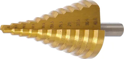 Produktbild von Stufenbohrer aus HSS-Stahl mit titannitrierter Oberfläche | Durchmesser 6-40,5 mm