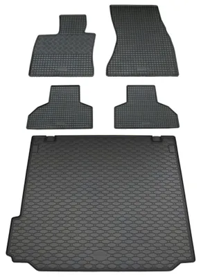 Rigum Gummi Fußmatten + Kofferraumwanne im Set für BMW X5 F15, schwarz