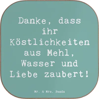 Produktbild von Mr. & Mrs. Panda Tischschoner Spruch Bäcker-Dank - Meeresbrise - Geschenk, gläseruntersetzer, Coaster, bieruntersetzer, Bäckerhandwerk, Aufmerksamkeit, Freundschaft