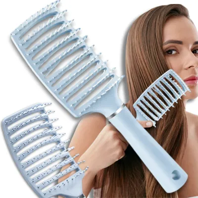 Produktbild von Entspannende, belüftete, blaue Massage- und Stylingbürste
