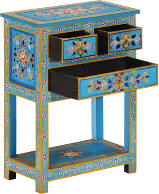 Produktbild von vidaXL Sideboard Türkis 55x30x76 cm Massivholz Mango