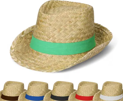 Produktbild von Sommerhut 'Kuba' - Sonnenhut für Damen & Herren im Trilby-Design - Panama Hut aus Seegras mit Klettverschlussband - natur/grün