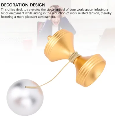 Produktbild von Schreibtischspielzeug, Stressabbau, rotierendes Gyroskop, Desktop-Dekompression, mit Silikonhülle für Büro, Gold
