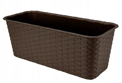 Produktbild von Balkon Blumentopf Rattankasten braun 40 cm