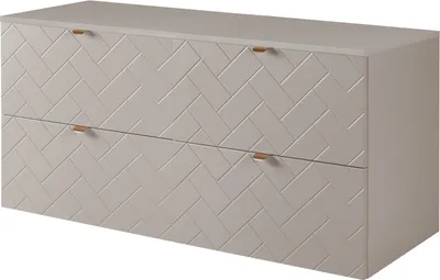 Obrázek produktu pro Koupelnová skříňka, kašmír se zlatou rukojetí / s horní policí, 120 x 57 x 46 cm