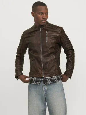 Image de Jack & Jones Richard veste en cuir marron M homme marron M