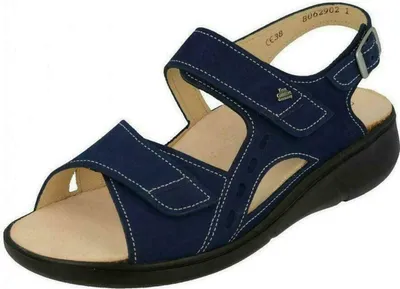 Produktbild von Finn Comfort, Suva, Damen, Sandale, Blau, Leder, NEU - Damenschuhe Sandale bequem / lose Einlage, Blau, leder (nubuk)