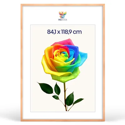 Produktbild von MG Design Bilderrahmen Natur A0 84,1x118,9 cm - Posterrahmen Echtholz mit Acrylglas, verstärkte Wandaufhängung, hoch/quer