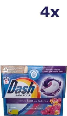 Produktbild von 4x Dash Pods Allin1 - 17sc 387.6g Frisheid van Lenor Gemberlelie & Guava
