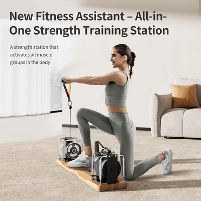 Image de Système de musculation - Appareil de fitness - Ensemble d'entraînement en force - Appareil d'entraînement par résistance - Machine d'entraînement