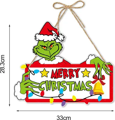 Produktbild von Weihnachts-Türschild, lichtbeständig, Elfenmuster, festliches Hängeschild für Weihnachtsfeiertage, Partyzubehör