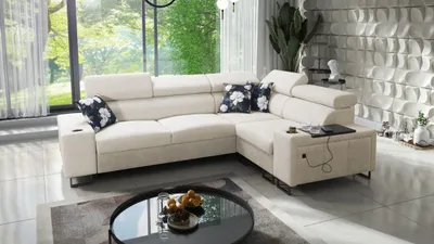 Produktbild von Kaiser Möbel s Ecksofa mit Schlaffunktion MELODY II, Tauro/Freya Beige Rechts