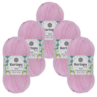 0,5kg Kartopu Baby Natural Cotton Häkelgarn Strickgarn Acryl-Baumwolle babyrosa