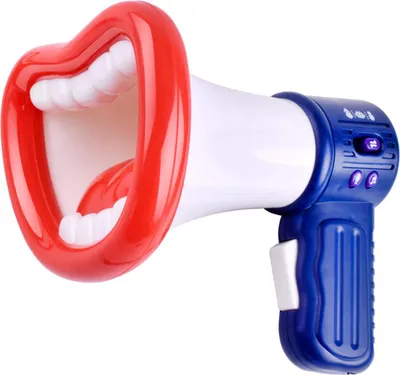 Produktbild von Stimmverzerrer-Hupenspielzeug für Kinder, mundförmig, mit mehreren Knöpfen und rutschfestem Trageband