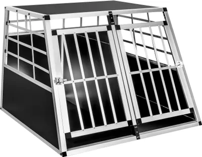 Produktbild von Hundetransportbox doppel mit gerader Rückwand mit schützenden Kunststoffecken