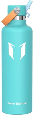 Produktbild von Trinkflasche Edelstahl Thermobecher 1000 ml Minze FlipFlow mit Strohhalm BPA-Frei