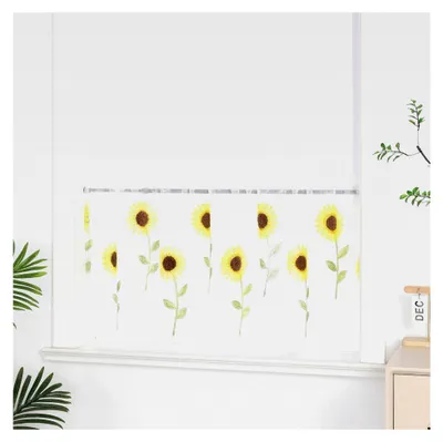 Produktbild von Bestickte Küchengardine mit Tunnelzug, Bistrogardine im Landhausstil, halbtransparent, Leinen, HxB 60x120cm