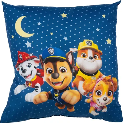 Produktbild von Paw Patrol Kissen - Mond & Sterne Plüsch Dekokissen Zierkissen Kopfkissen Sitzkissen Blau 40 x 40 cm