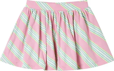 Produktbild von dkd-home-decor Kinderrock Begonien-Rosa Gr. 116 A-Linie mit diagonalen Streifen