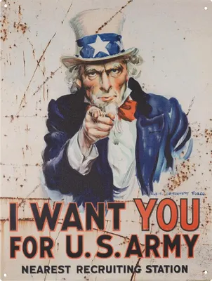 Zdjęcie produktu dla Moritz blaszany znak 25 x 33 cm I Want You For U.S. Army dekoracyjny metalowy znak retro vintage retro powiedzenia śmieszne