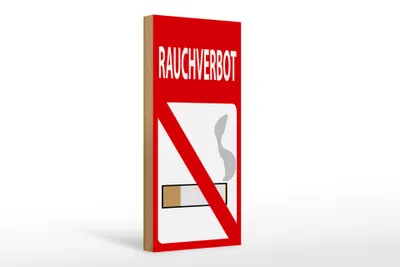 Produktbild von Holzschild Hinweis 10x27cm Rauchverbot
