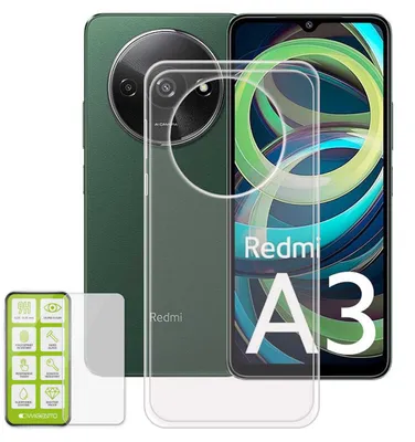 Obrázok produktu pre Silikónové puzdro pre Xiaomi Redmi A3, sklenené puzdro na mobil, obal, kryt