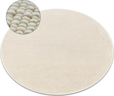 Obrázok produktu pre Béžový koberec NEPAL 2100 kruh prírodné, krémové - vlnený, obojstranný béžový kruh PRŮMĚR 100 cm
