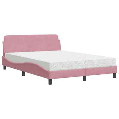 Immagine prodotto di Letto con Materasso Dover Rosa 140x200 cm in Velluto