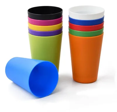 Immagine prodotto di Bicchieri in plastica da 260 ml, set da 11 pezzi, colorati, infrangibili, ideali per bambini e campeggio