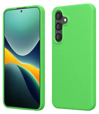 Produktbild von kwmobile Handyhülle für Samsung Galaxy S25 FE Hülle - Case Silikon - Kabelloses Laden - Schutzhülle Cover in Limettengrün
